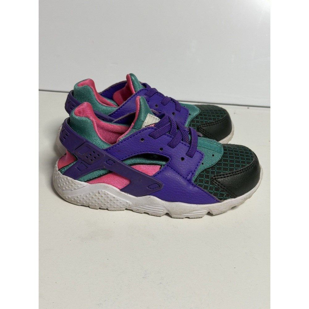 Nike Toddler Huarache Run Ultra Green/Purple Running Sneaker Size 10C C-5